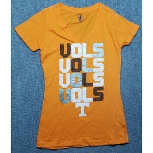 Rivalry Threads T-Shirt Womens M Orange Tennessee Vols Graphic V-Neck Cotton